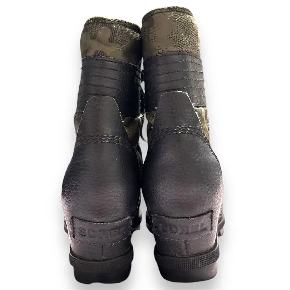 Sorel Lexie Wedge Bootie Women's Size 2 Green Round Toe Durable